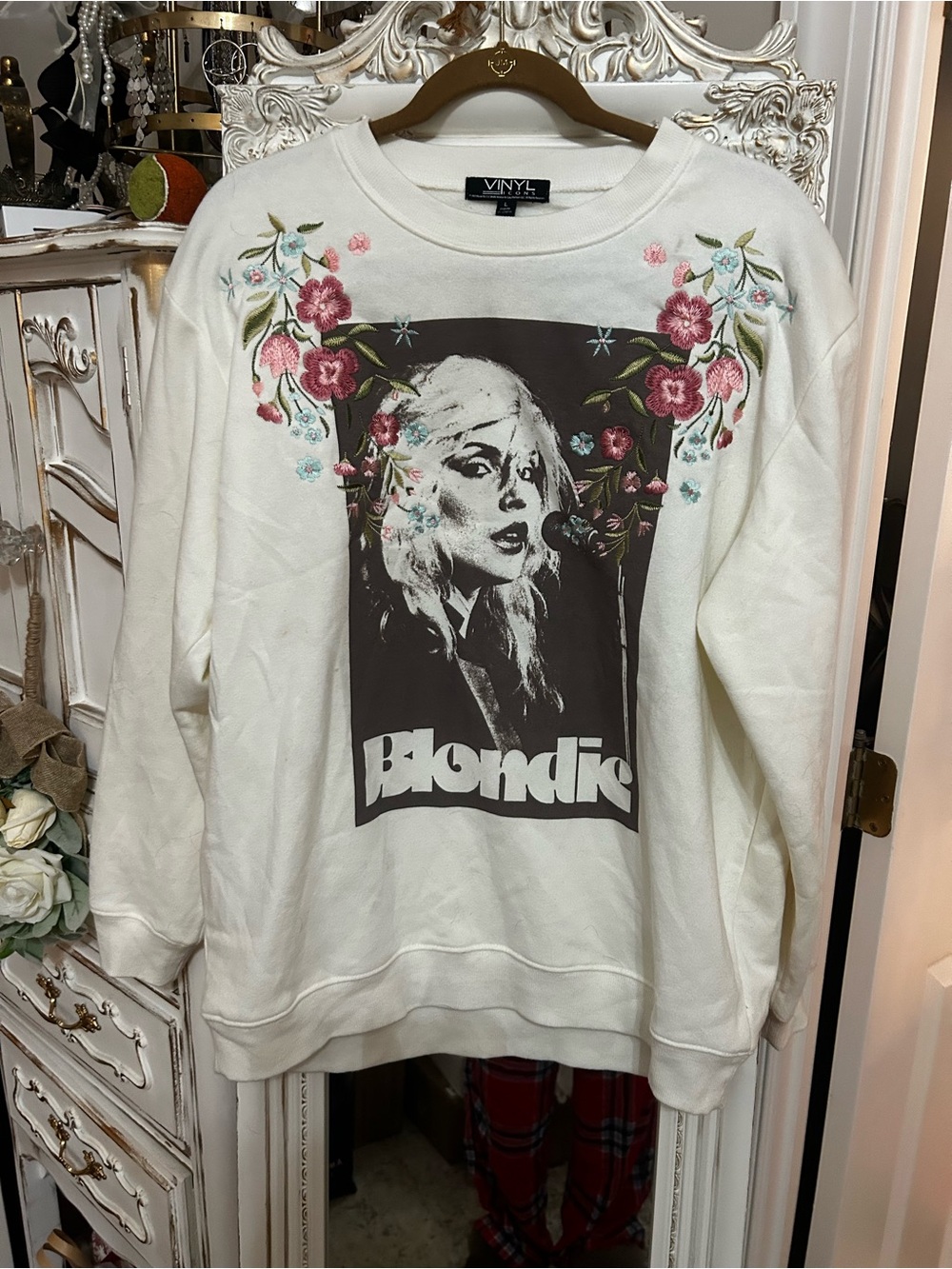 Vinyl Icons Blondie Floral Graphic Sweatshirt Large